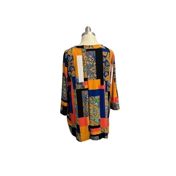 Jones Studio XL Blouse Top Printed No Wrinkle Travel - Picture 3 of 6